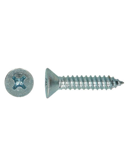 Parafuso de chapa cabeça fresada Phillips 2 4,2X19 Aço zinco branco