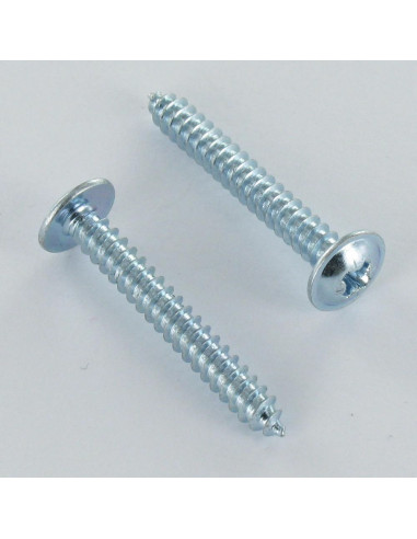 Parafuso de chapa cabeça de cogumelo Pozi 3,5 x 13 Aço zinco branco