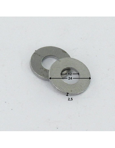 Rondela liso M12X24X2,5 Z Aço bruto - Parafuso Express