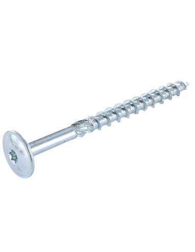 Parafuso de madeira aglomerado cabeça disco TORX T40 8X200 Aço zinco branco