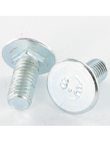 Parafuso de metais liso M6X32,5/20 espessura cabeça 1 Aço zinco branco