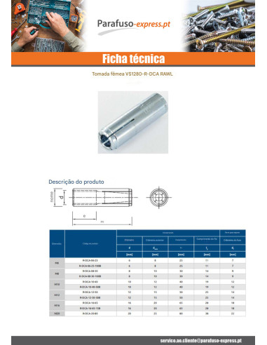 Bucha PEPITA RAWLPLUG Aço zinco branco 6X25 - Parafuso Express