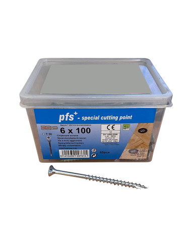 Balde de 85 Parafuso de madeira aglomerado 6X100 cabeça fresada TORX T30 cut ponto antifenda tipo 17 Aço zinco