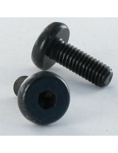 Parafuso de metais cabeça cilíndrica larga hexagonal oco M6X16,5 chave de 4 rosca total Aço zinco preto