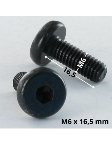 Parafuso de metais cabeça cilíndrica larga hexagonal oco M6X16,5 chave de 4 rosca total Aço zinco preto