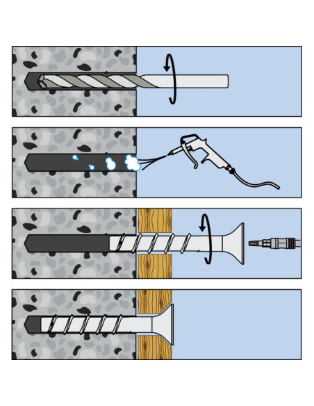 Parafuso de betão cabeça fresada TORX 6X60 Aço zinco branco
