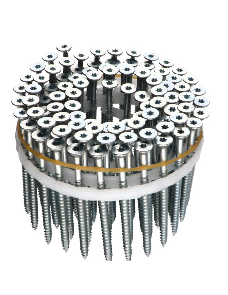 Vendido em rolos de 100 Parafuso de madeira aglomerado cabeça fresada dentado 5X80 roscado sobre 60 TORX T20 cut