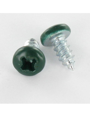 Parafuso de chapa cabeça abaulada larga Pozi 4,2 x 16 Aço zinco branco RAL6005 verde musgo