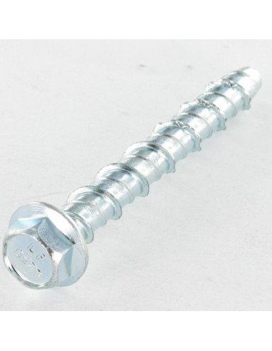 Parafuso de betão cabeça hexagonal flange com gola 12X130 pré-perfuração de 10X130 Aço zinco branco