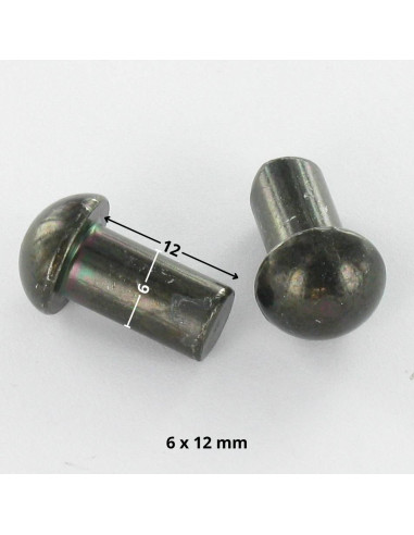 Rebite de ferro de cabeça plana cabeça redonda 6X12 Aço zinco preto