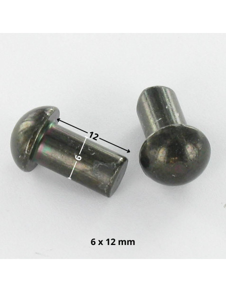 Rebite de ferro de cabeça plana cabeça redonda 6X12 Aço zinco preto