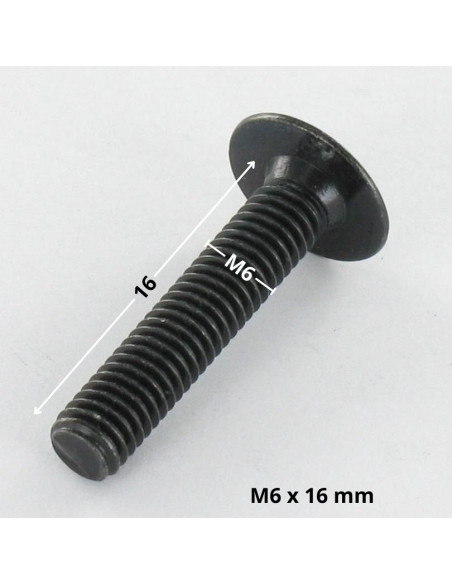 PARAFUSO cabeça de cogumelo M6X16 chave de 4 Aço zinco preto