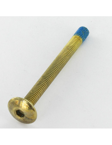 PARAFUSO cabeça de cogumelo M6X65 chave de 4 Aço latonado Freio roscado