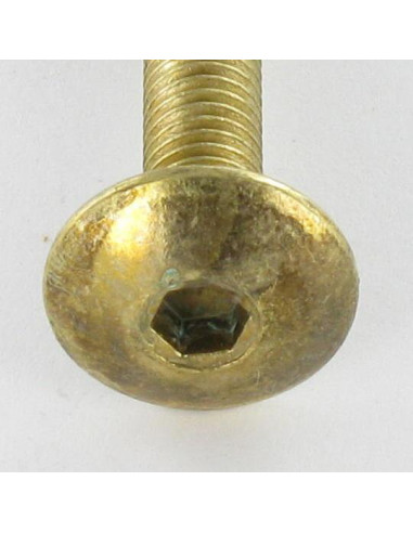 PARAFUSO cabeça de cogumelo M6X65 chave de 4 Aço latonado Freio roscado