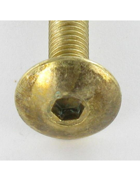 PARAFUSO cabeça de cogumelo M6X65 chave de 4 Aço latonado Freio roscado