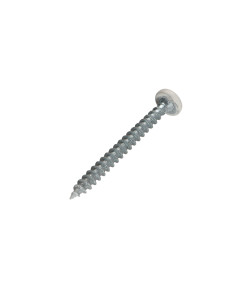 Parafuso de madeira aglomerado cabeça redonda Pozi PZ6 5X50 Aço zinco branco lacado a branco RAL9010 branco puro 2
