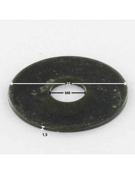 Rondela liso M8X22X1,5 L Aço zinco preto - Parafuso Express