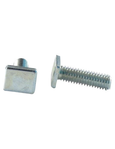 Parafuso de metais cabeça retangular M6X20 9,5 x 12 x 2 Aço zinco branco
