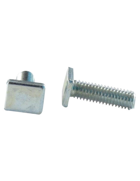 Parafuso de metais cabeça retangular M6X20 9,5 x 12 x 2 Aço zinco branco