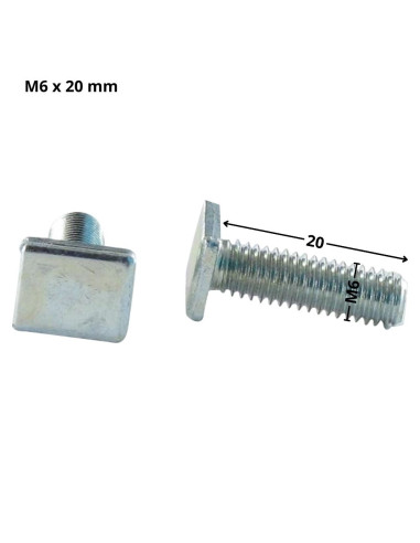 Parafuso de metais cabeça retangular M6X20 9,5 x 12 x 2 Aço zinco branco