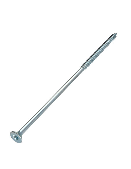 Parafusos de madeira e aglomerado TEKOR cabeça fresada dentado 6X200 roscado sobre 70 TORX T30 Aço zinco branco cut