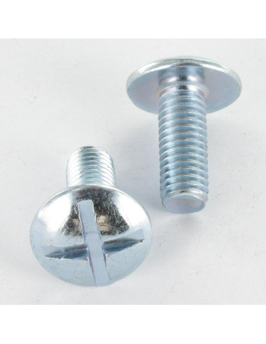 PARAFUSO cabeça de cogumelo sulcada em cruz M12X35 Aço zinco branco
