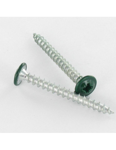 Parafuso de madeira aglomerado VBA3 cabeça de cogumelo Pozi 4X40 Aço zinco branco RAL6005 verde musgo Verde