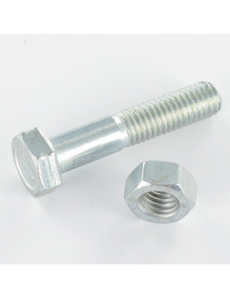 Parafuso (vendido com porca) cabeça hexagonal M12X25 Classe 8.8 SB Aço zinco branco