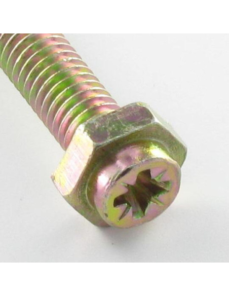 Parafuso cassete cabeça hexagonal Pozi M6X45 Pozi 2 classe 6.8 Dicromato