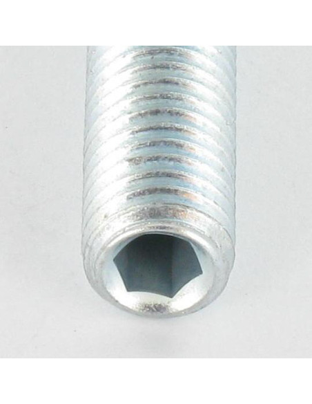 Parafuso de metais sem cabeça sextavado oco chave de 3 M6X25 perno roscado Aço zinco branco