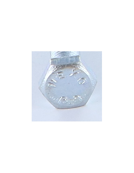 Parafuso de metais cabeça hexagonal M7X25 Classe 8.8 passo de rosca de 100 Aço zinco branco