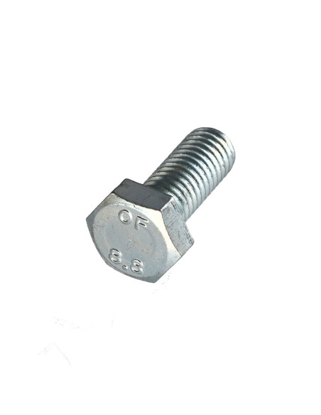Parafuso de metais cabeça hexagonal M7X25 Classe 8.8 passo de rosca de 100 Aço zinco branco