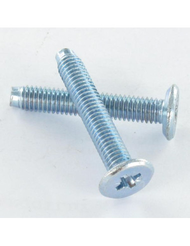 Parafuso de metais liso Pozi M6X60 Ponteira troncónico Aço zinco branco