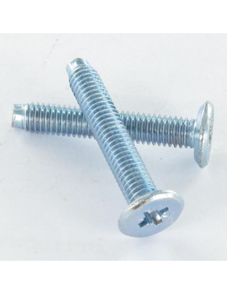 Parafuso de metais liso Pozi M6X60 Ponteira troncónico Aço zinco branco