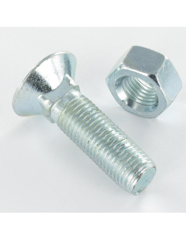 Parafuso arado GOLA QUADRADA DE CABEÇA DE EMBEBER 7/16UNF 11X60 Classe 8.8 Aço zinco branco