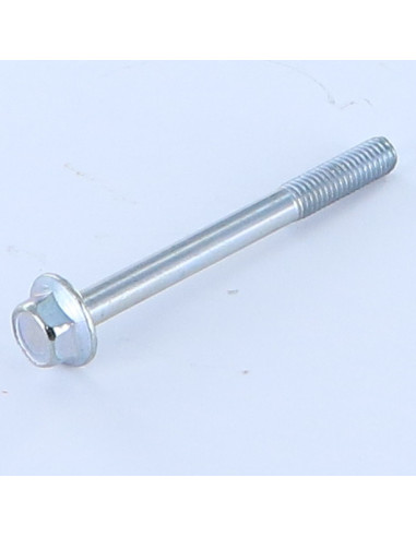 Corpo de parafuso cabeça hexagonal M5X50 roscado sobre 16 flange com gola serrilhada Classe 6.8 Aço zinco branco