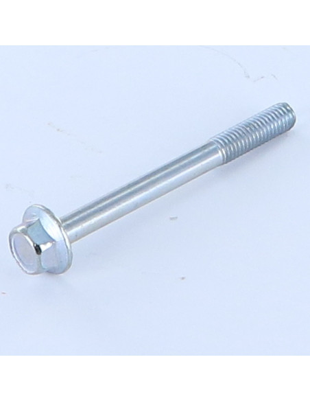 Corpo de parafuso cabeça hexagonal M5X50 roscado sobre 16 flange com gola serrilhada Classe 6.8 Aço zinco branco