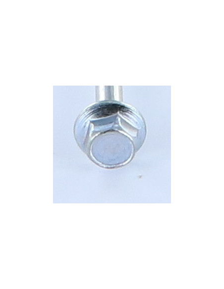 Corpo de parafuso cabeça hexagonal M5X50 roscado sobre 16 flange com gola serrilhada Classe 6.8 Aço zinco branco