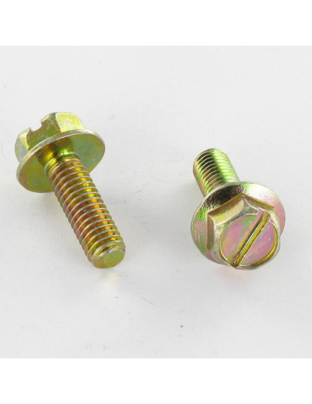 Parafuso de metais cabeça hexagonal M5X18 flange com gola 11 sulcada Dicromato