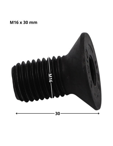 Parafuso de metais cabeça fresada hexagonal oca FHC chave de 10 M16X30 rosca total classe 10.9 Aço bruto