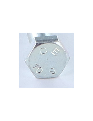 Corpo de parafuso cabeça hexagonal M8X35 roscado sobre 15 classe 10.9 Aço zinco branco