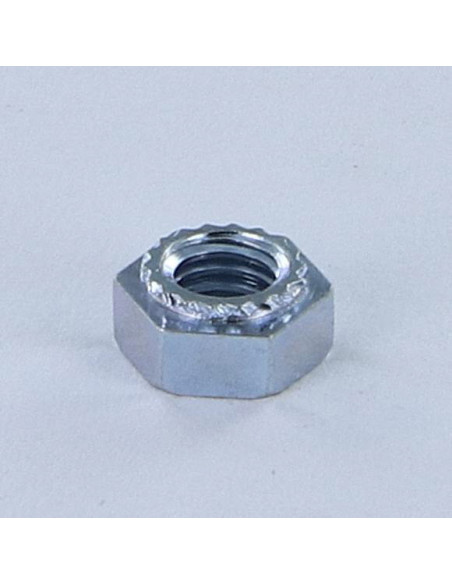 Porca sextavada para chapa Aço zinco branco M6 espessura de chapa 1,5