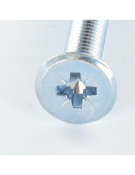 Parafuso de metais liso Pozi M6X35 Ponteira troncónico Aço zinco branco