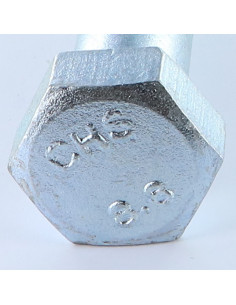 Corpo de parafuso cabeça hexagonal M24X150 Classe 8.8 Aço zinco branco 2