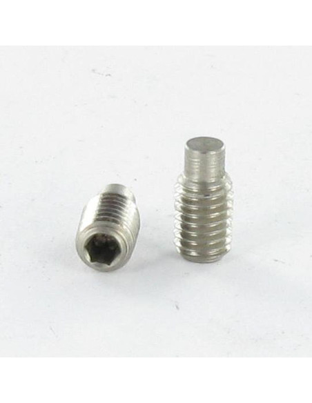 Parafuso de metais sem cabeça sextavado oco M8X10 chave de 4 perno com ponta biselada Aço zinco branco