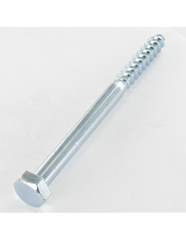 Parafusos Tirefond 10X210 roscado sobre 130 Aço zinco branco