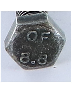 Parafuso de metais cabeça hexagonal M8X70 Classe 8.8 Aço zinco preto 2