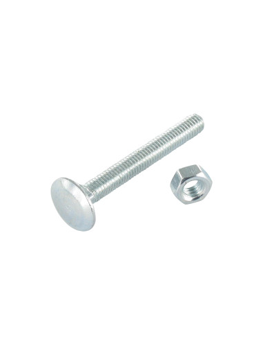 Parafuso (vendido com porca) Parafuso cabeça redonda gola quadrada M12X100 rosca total Aço zinco branco
