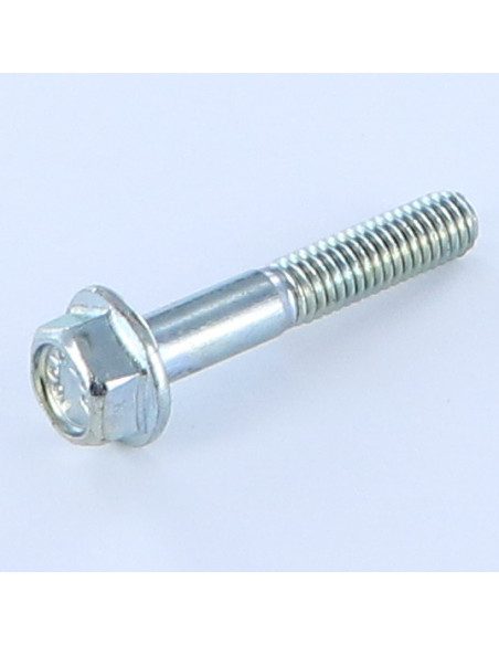 Corpo de parafuso cabeça hexagonal M6X35 flange lisa Aço zinco branco rosca parcial