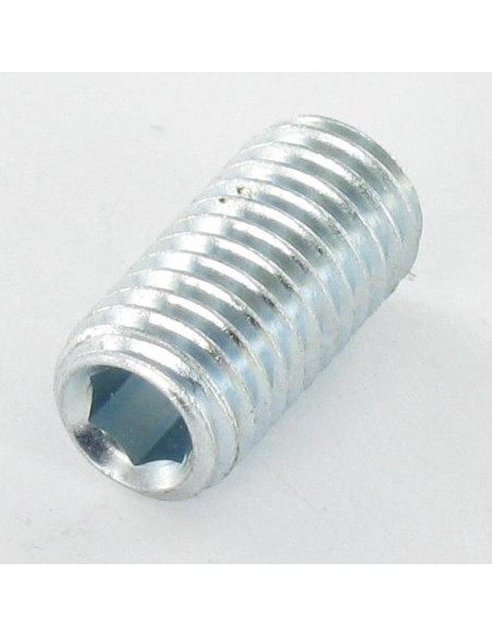 Parafuso de metais sem cabeça sextavado oco chave de 4 M8X12 perno plano Aço zinco branco